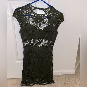 Never Olive lace mini dress